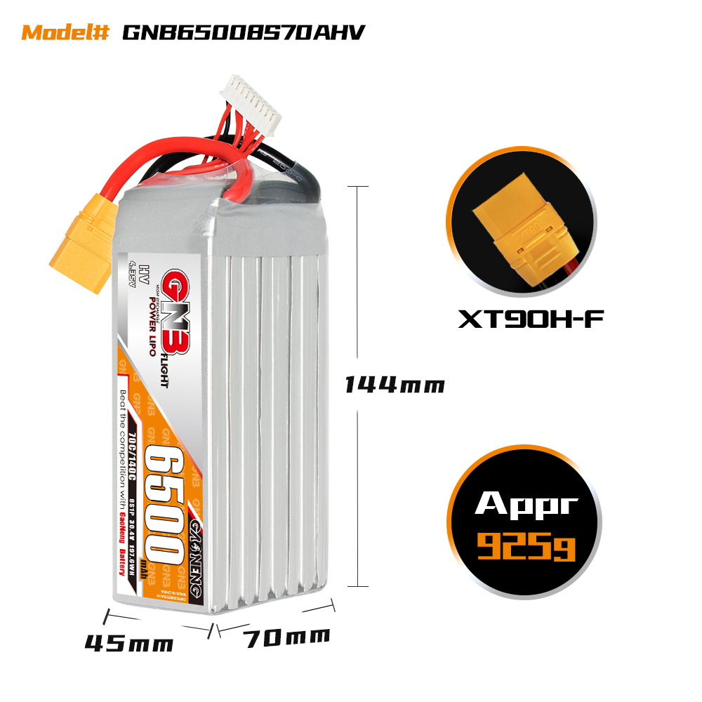 GAONENG GNB HV 8S 30.4V 6500mAh 70C LiPo Battery XT90