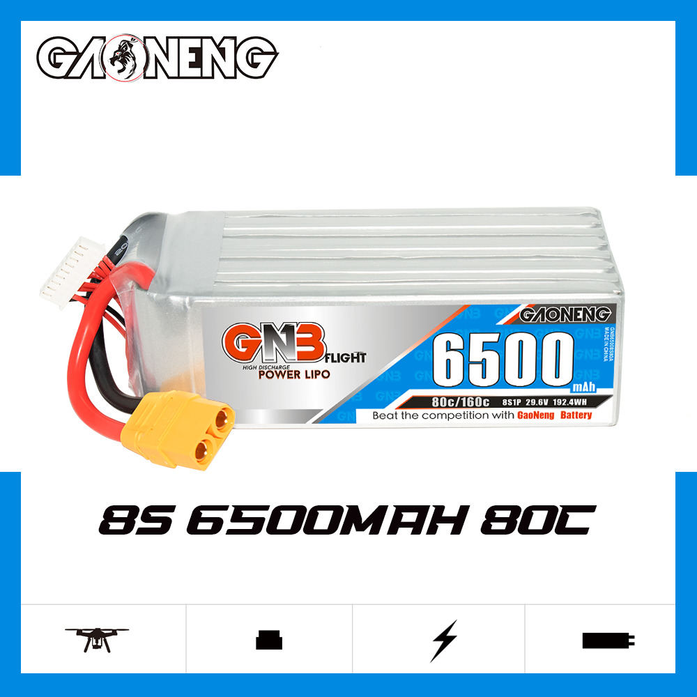 GAONENG GNB 8S 29.6V 6500mAh 80C LiPo Battery XT90
