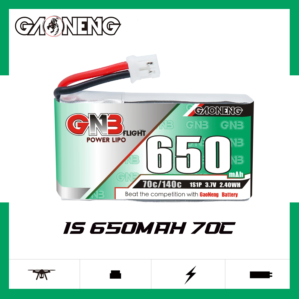 GAONENG GNB 1S 3.7V 650mAh 70C PH2.0 LiPo Battery