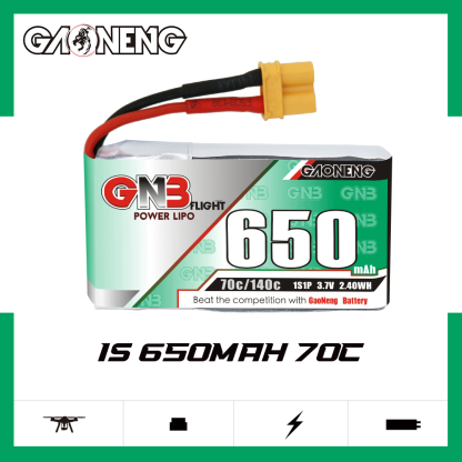 GAONENG GNB 1S 3.7V 650mAh 70C XT30 LiPo Battery