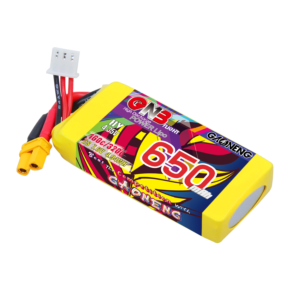 GAONENG GNB LiHV 2S 7.6V 650mAh 160C XT30 LiPo Battery