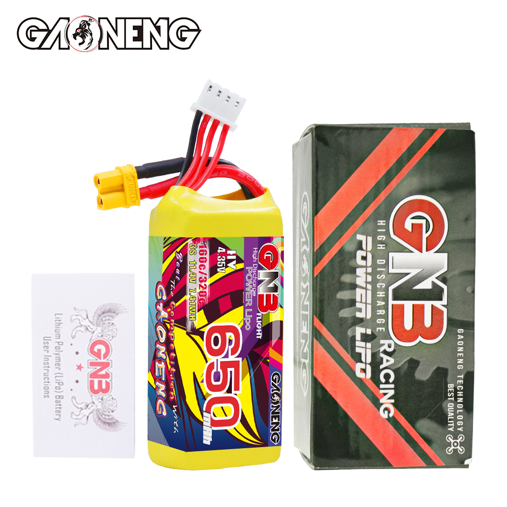 GAONENG GNB LiHV 3S 11.4V 650mAh 160C XT30 LiPo Battery