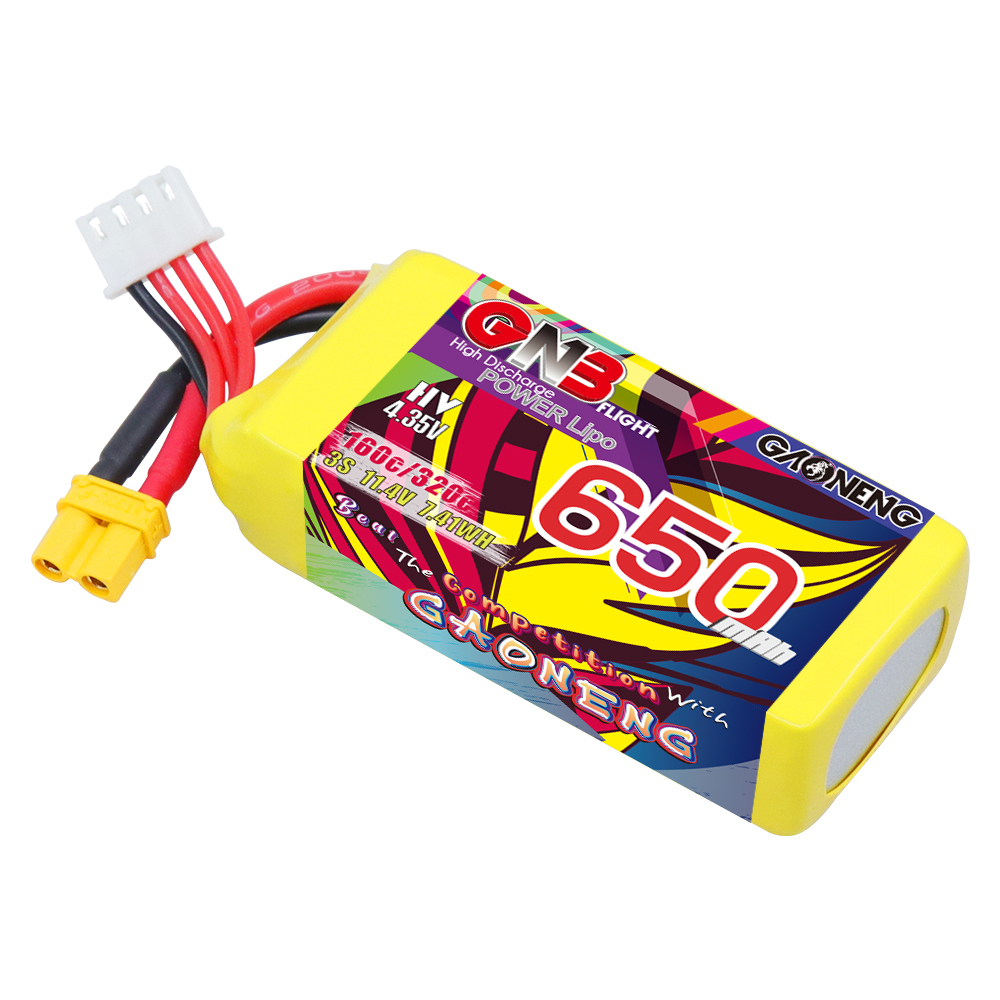 GAONENG GNB LiHV 3S 11.4V 650mAh 160C XT30 LiPo Battery