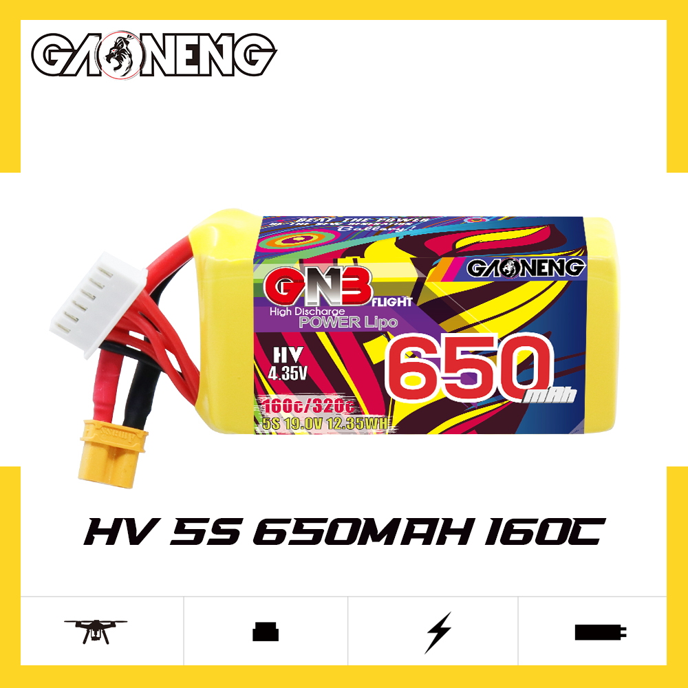GAONENG GNB LiHV 5S 19V 650mAh 160C XT30 HV LiPo Battery
