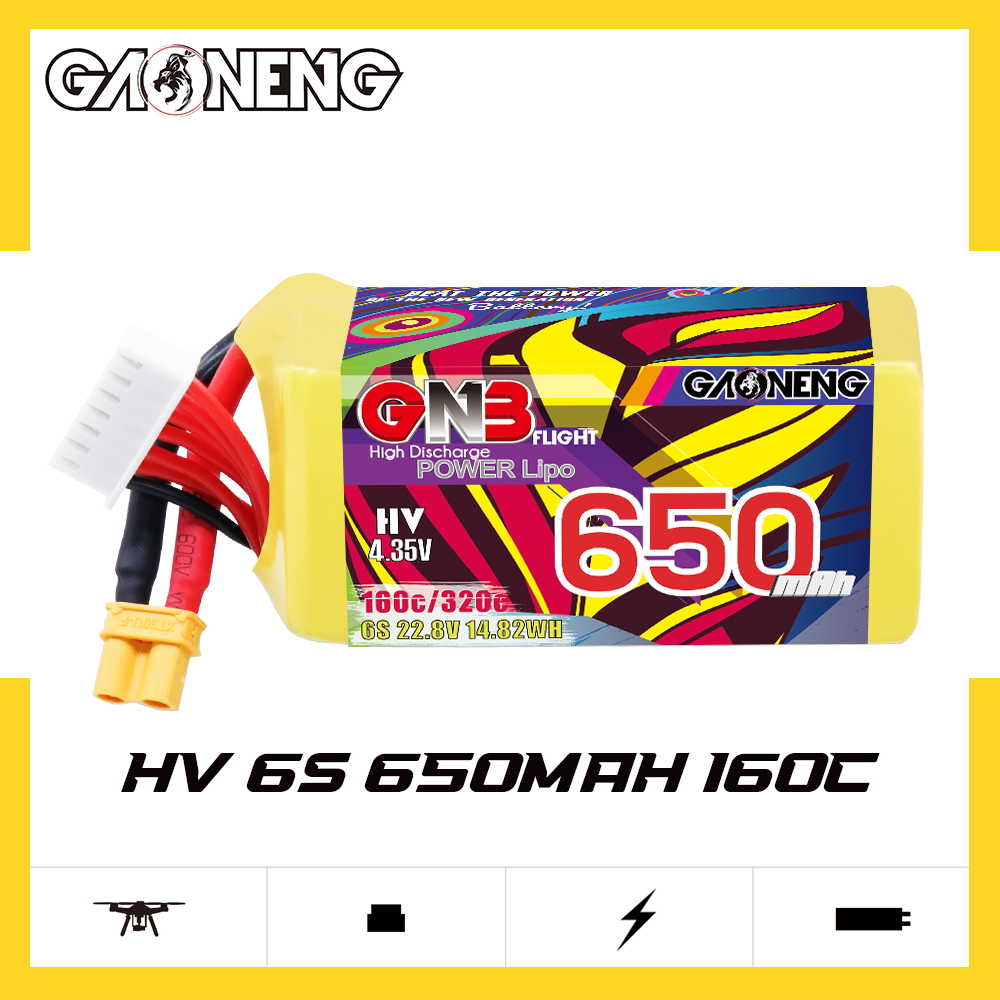 GAONENG GNB LiHV 6S 22.8V 650mAh 160C XT30 LiPo Battery