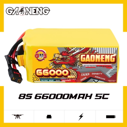 GAONENG GNB 66000mah 8S 29.6V 5C QS8 Semi Solid State Li-ion Battery 335WH/kg