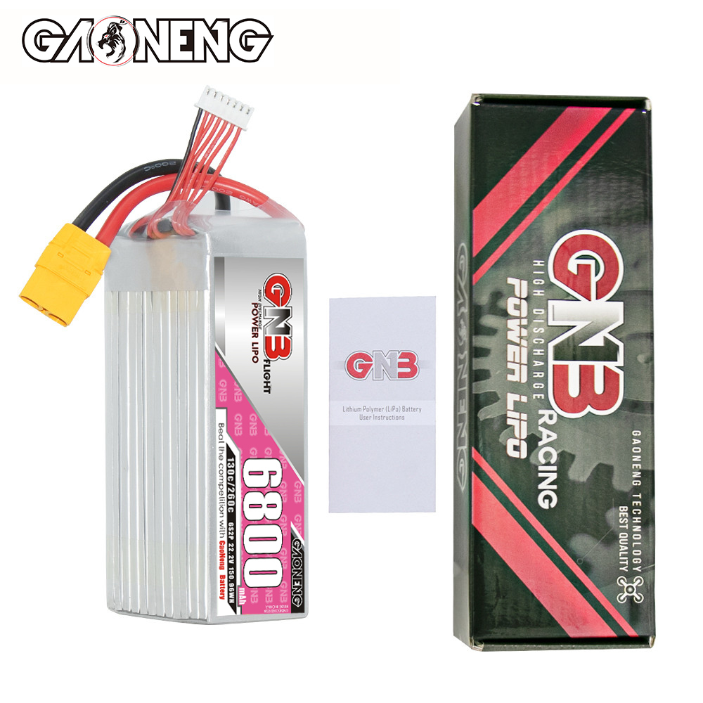 GAONENG GNB 6S 6S2P 22.2V 6800mAh 130C LiPo Battery XT90