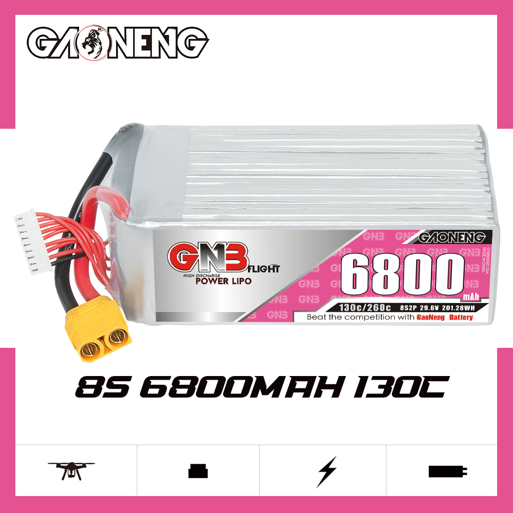 GAONENG GNB 8S2P 29.6V 6800mAh 130C LiPo Battery XT90