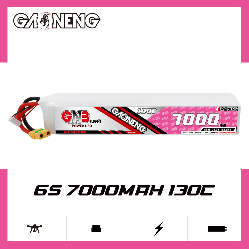 GAONENG GNB 6S 22.2V 7000mAh 130C LiPo Battery XT90S