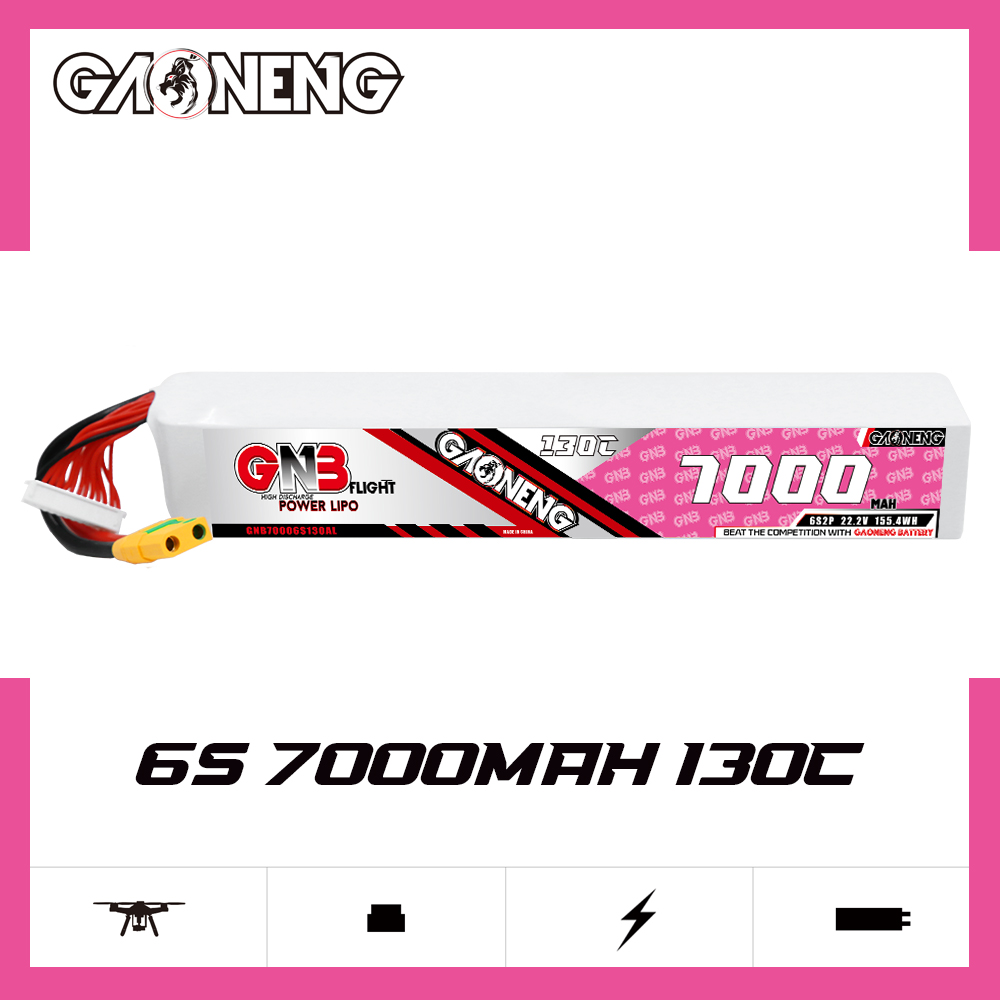 GAONENG GNB 6S 22.2V 7000mAh 130C LiPo Battery XT90S