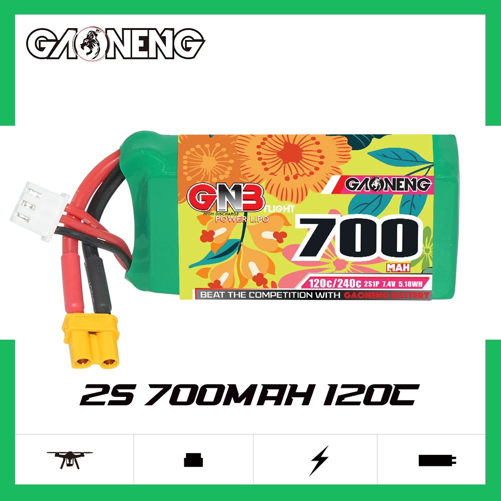 GAONENG GNB 2S 7.4V 700mAh 120C XT30 LiPo Battery