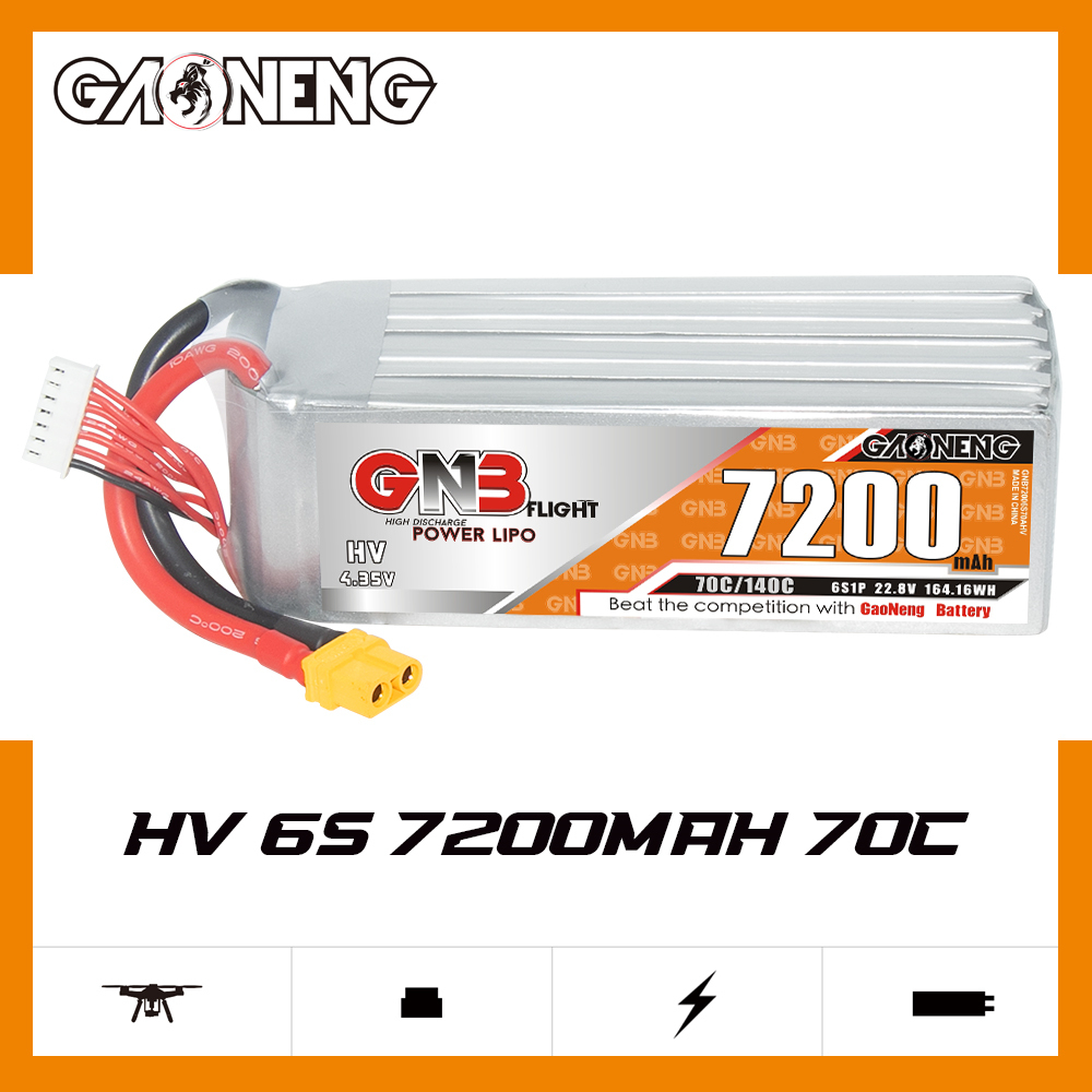 GAONENG GNB HV 6S 22.8V 7200mAh 70C LiPo Battery XT60