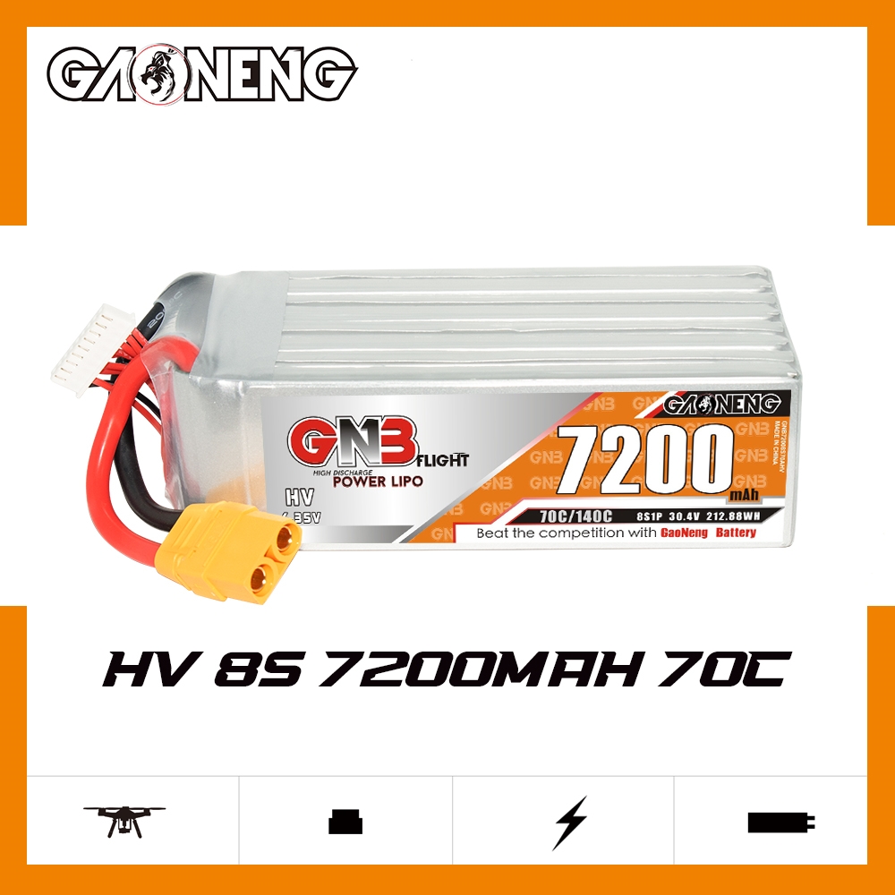 GAONENG GNB HV 8S 30.4V 7200mAh 70C LiPo Battery XT90