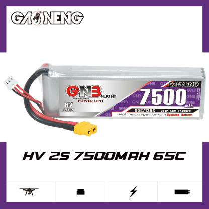 GAONENG GNB HV 2S 7.6V 7500mAh 65C LiPo Battery XT60