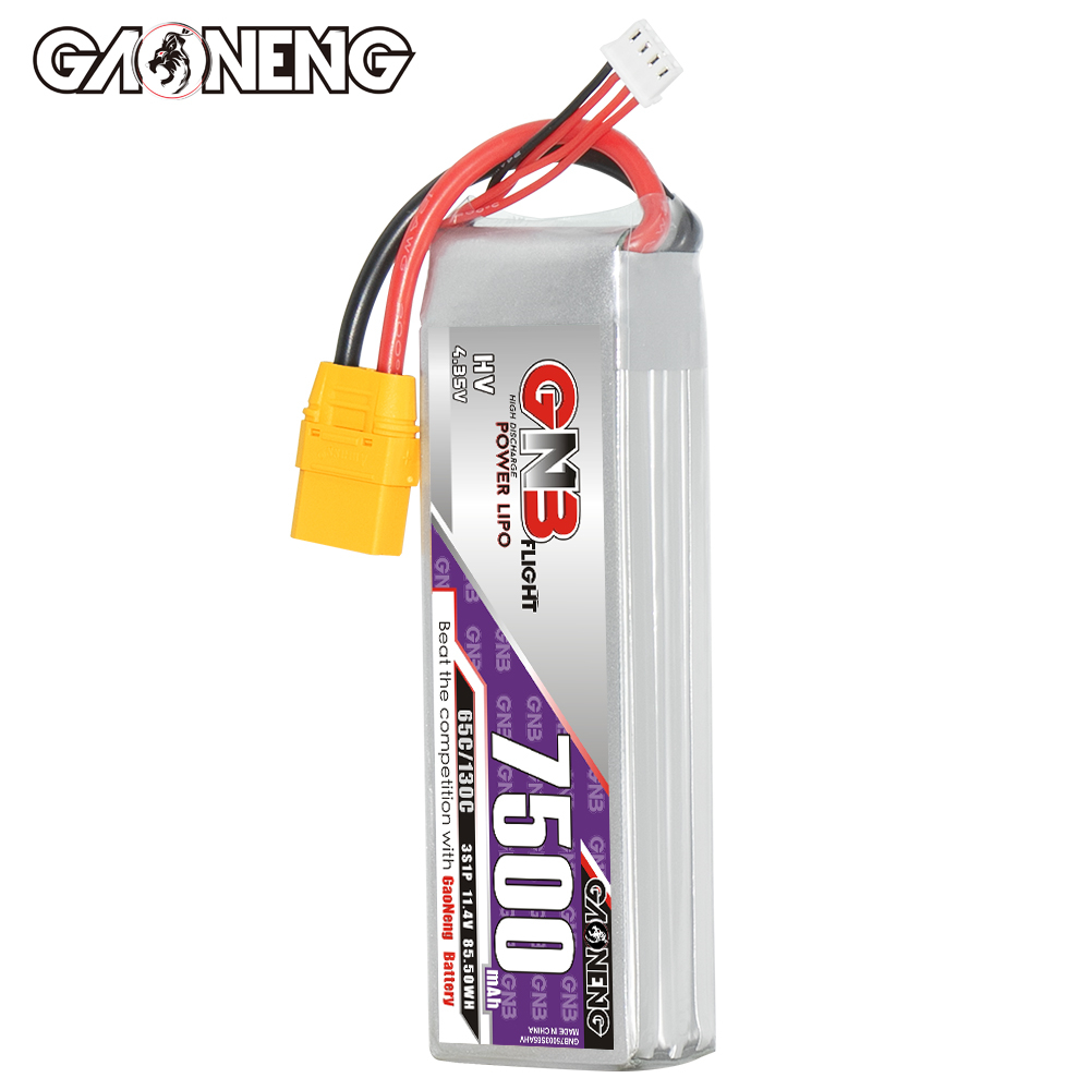 GAONENG GNB HV 3S 11.4V 7500mah 65C LiPo Battery XT90