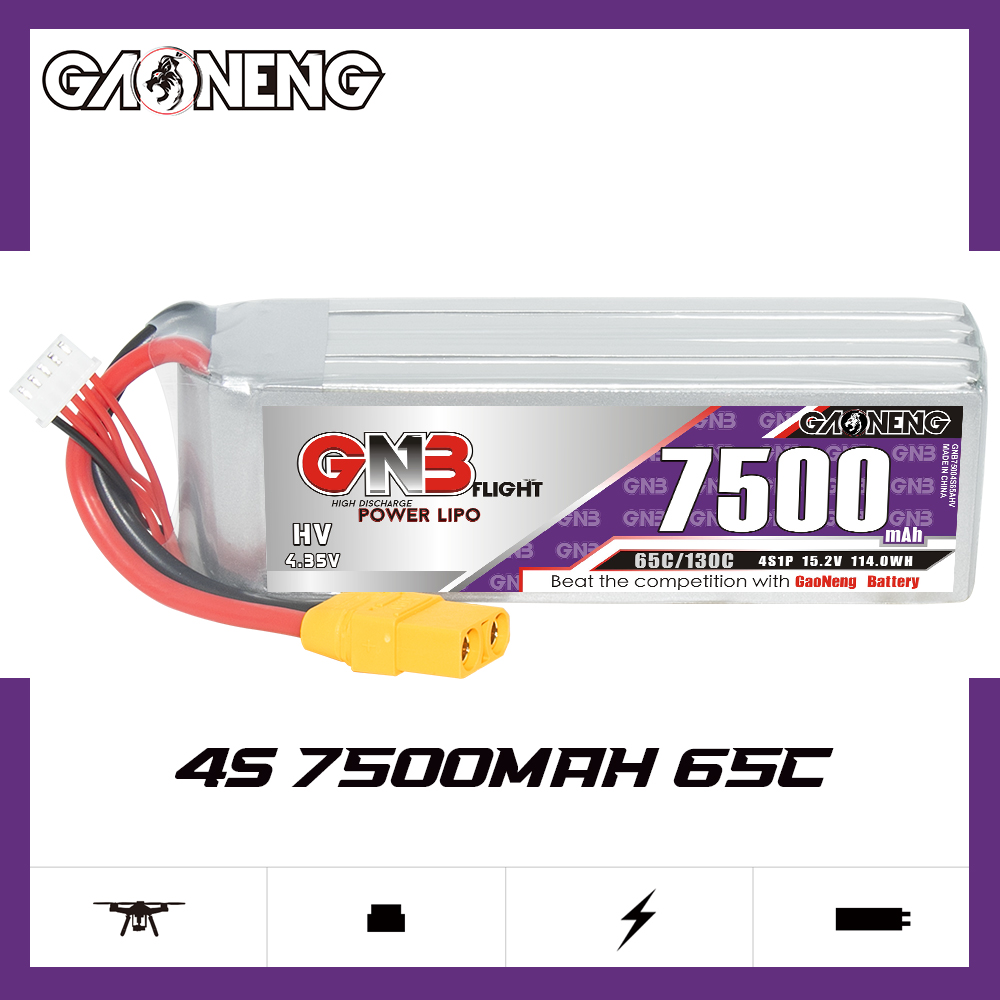 GAONENG GNB HV 4S 15.2V 7500mAh 65C XT90 LiPo Battery