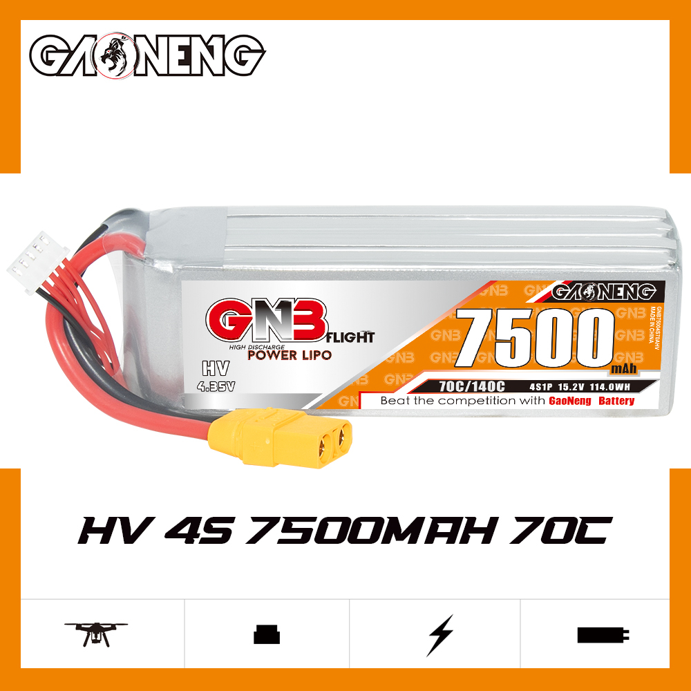 GAONENG GNB HV 4S 15.2V 7500mAh 70C XT90 LiPo Battery