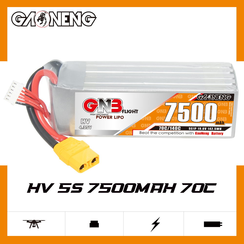 GAONENG GNB HV 5S 19V 7500mAh 70C XT90 LiPo Battery