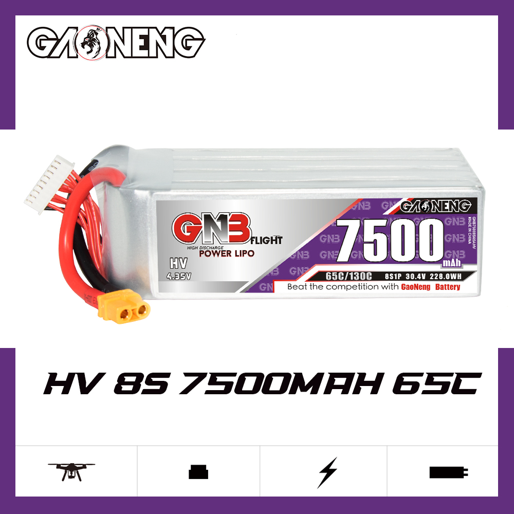 GAONENG GNB HV 8S 30.4V 7500mAh 65C LiPo Battery XT60