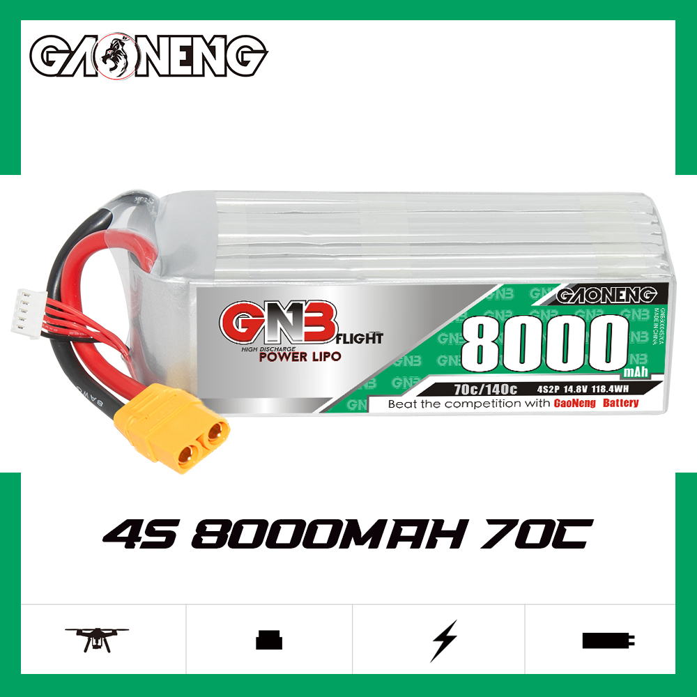 GAONENG GNB 4S 14.8V 8000mAh 70C LiPo Battery XT90