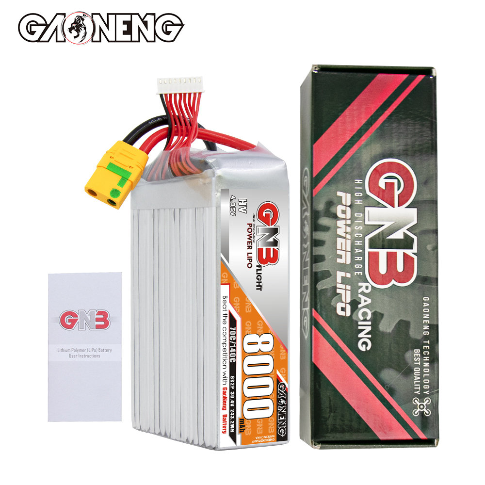 GAONENG GNB HV 8S2P 30.4V HV 8000mAh 70C XT90S LiPo Battery