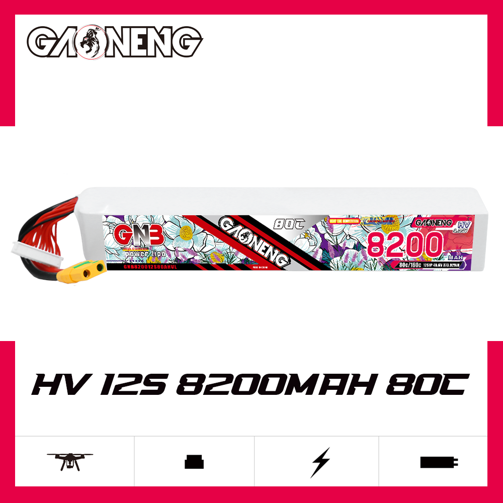 GAONENG GNB 12S 45.6V HV 8200mAh 80C LiPo Battery XT90S