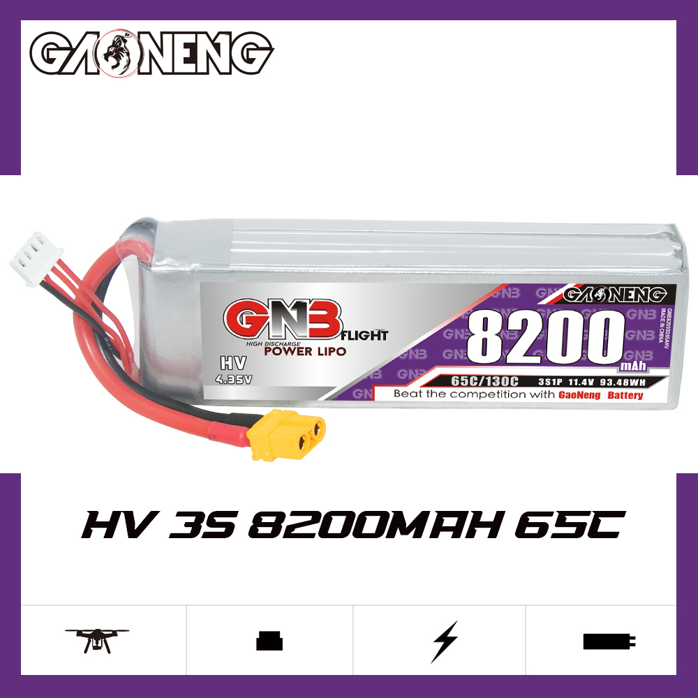 GAONENG GNB HV 3S 11.4V 8200mAh 65C XT60 LiPo Battery