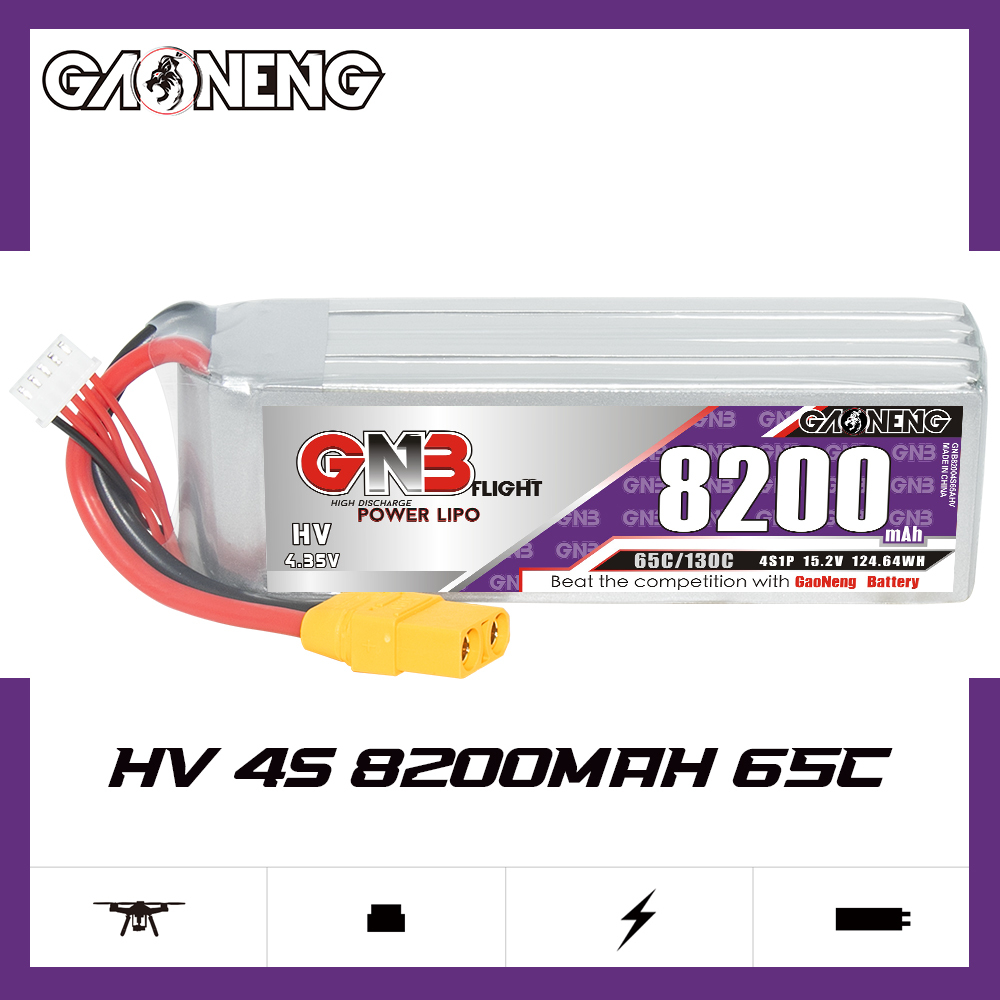 GAONENG GNB HV 4S 15.2V 8200mAh 65C XT90 LiPo Battery