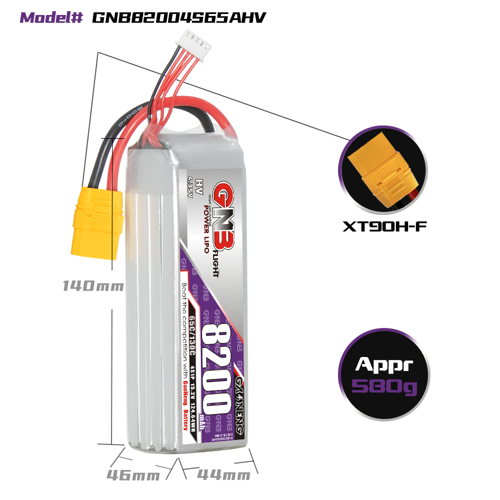 GAONENG GNB HV 4S 15.2V 8200mAh 65C XT90 LiPo Battery
