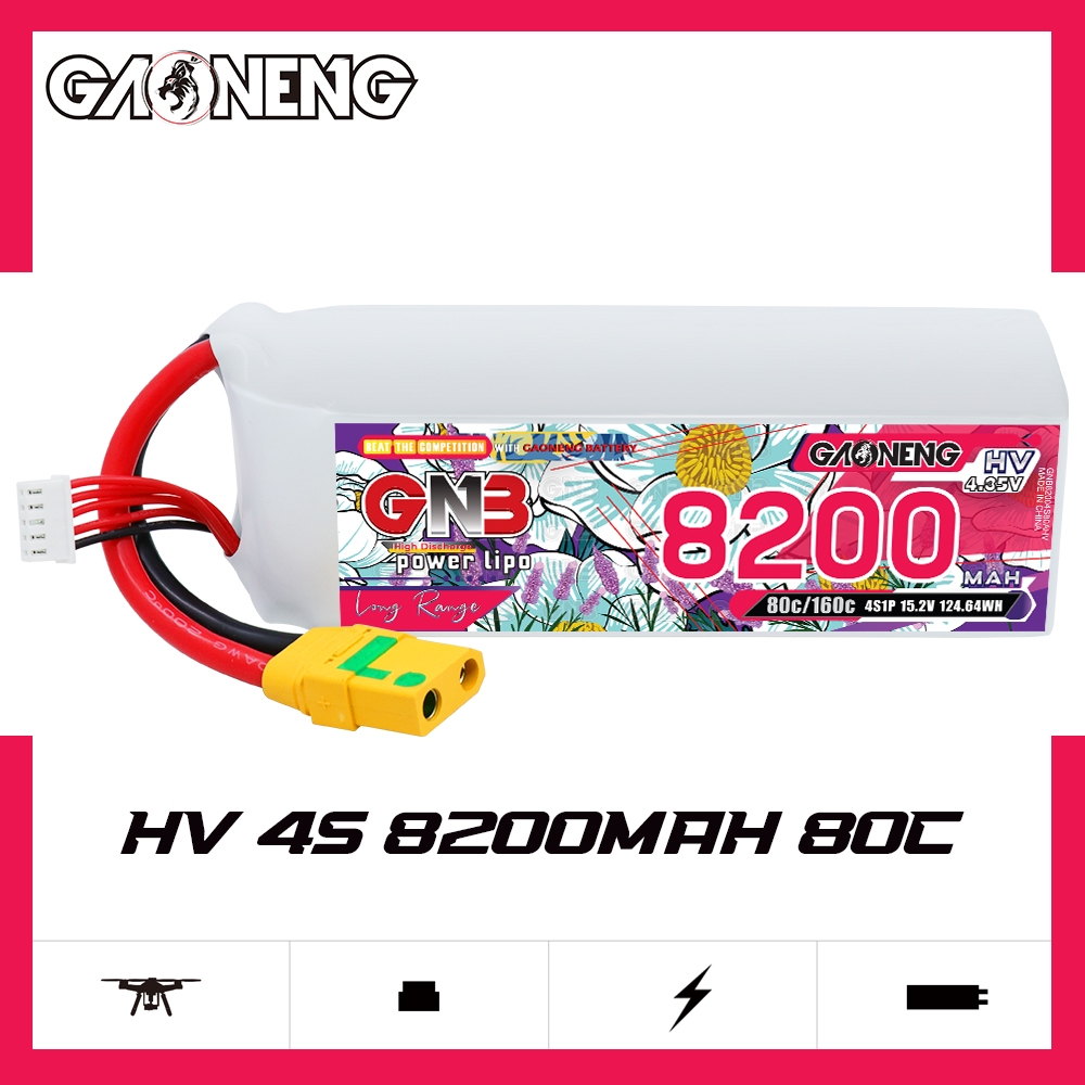 GAONENG GNB HV 4S 15.2V 8200mAh 80C XT90S LiPo Battery