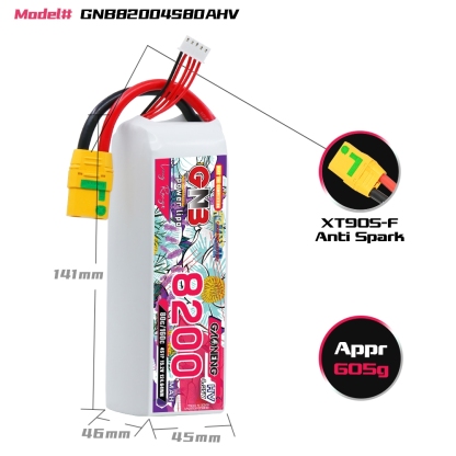GAONENG GNB HV 4S 15.2V 8200mAh 80C XT90S LiPo Battery