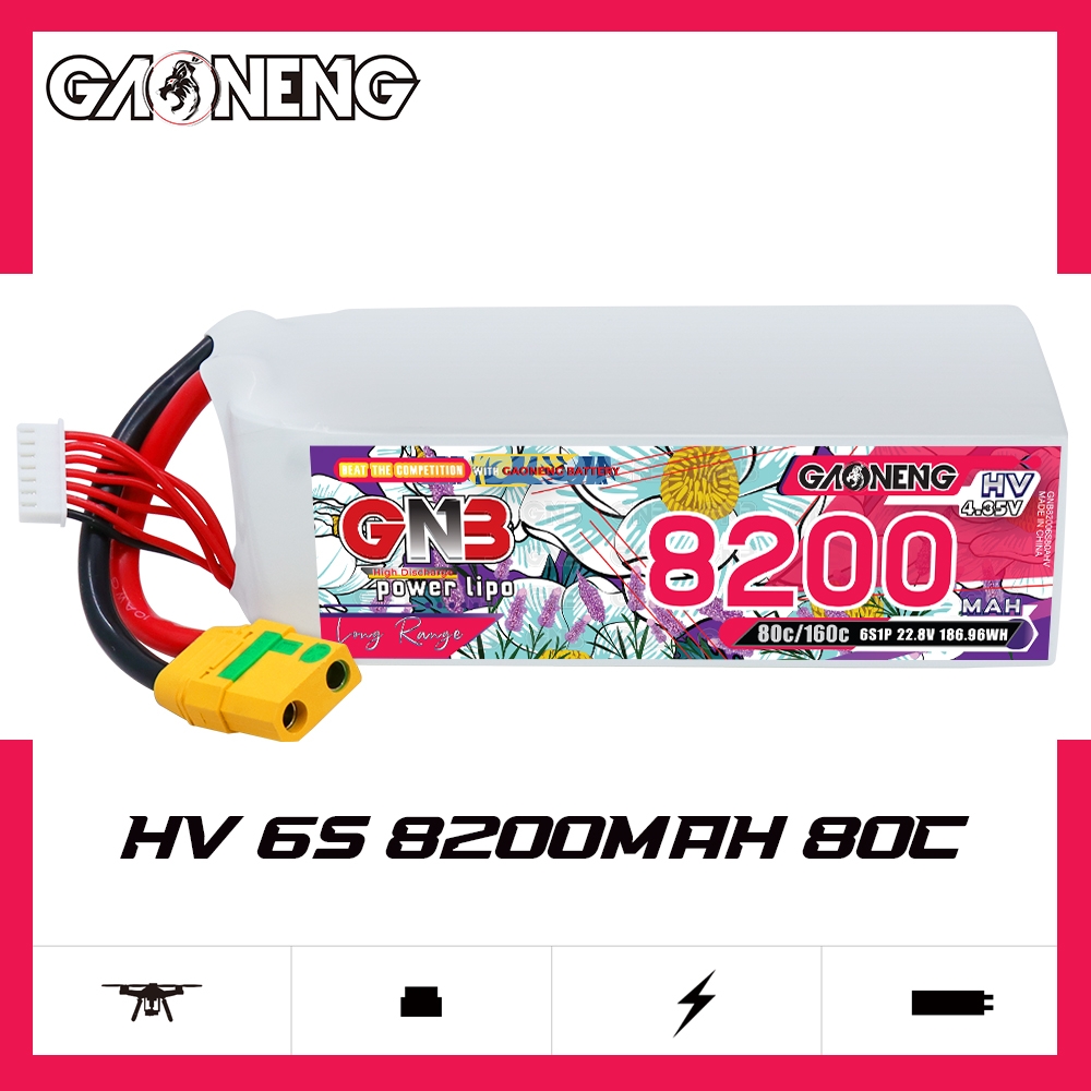 GAONENG GNB HV 6S 22.8V 8200mAh 80C LiPo Battery XT90S