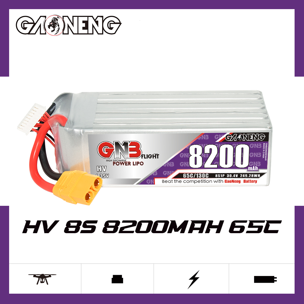 GAONENG GNB HV 8S 30.4V 8200mAh 65C XT90 LiPo Battery