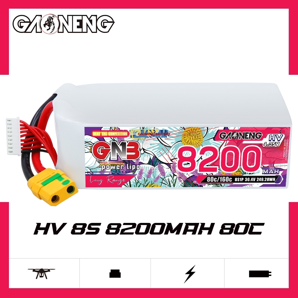 GAONENG GNB HV 8S 30.4V 8200mAh 80C XT90S LiPo Battery