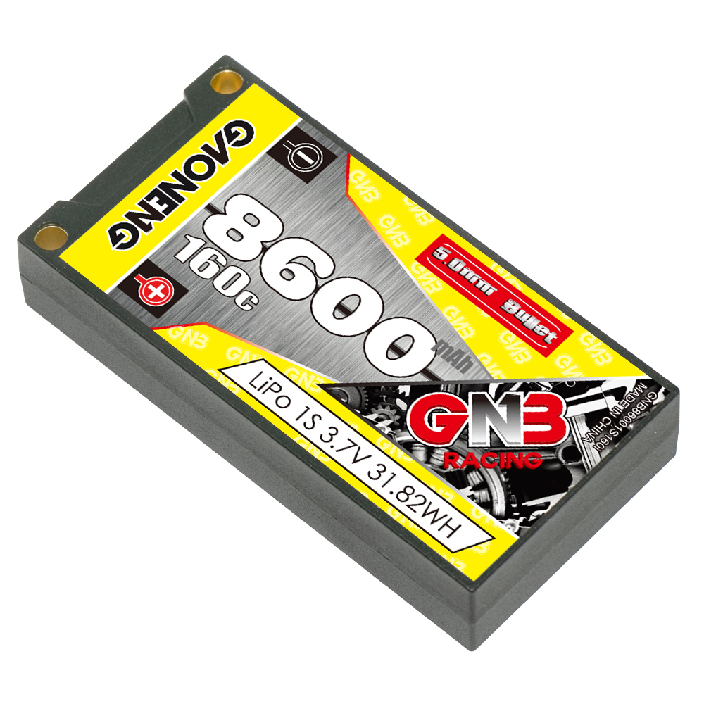 GAONENG GNB 1S 3.7V 8600mAh 160C 5mm Bullet Hard Case LiPo Battery
