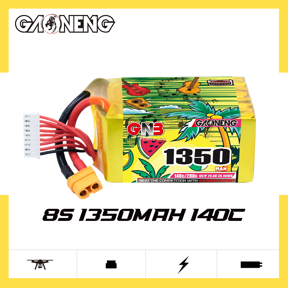 GAONENG GNB 8S 29.6V 1350mAh 140C XT60 LiPo Battery