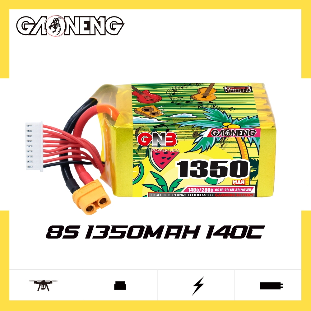 GAONENG GNB 8S 29.6V 1350mAh 140C XT60 LiPo Battery