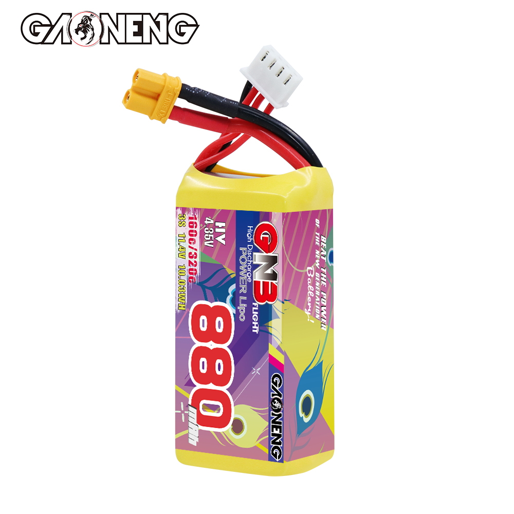 GAONENG GNB LiHV 3S 11.4V 880mAh 160C XT30 LiPo Battery