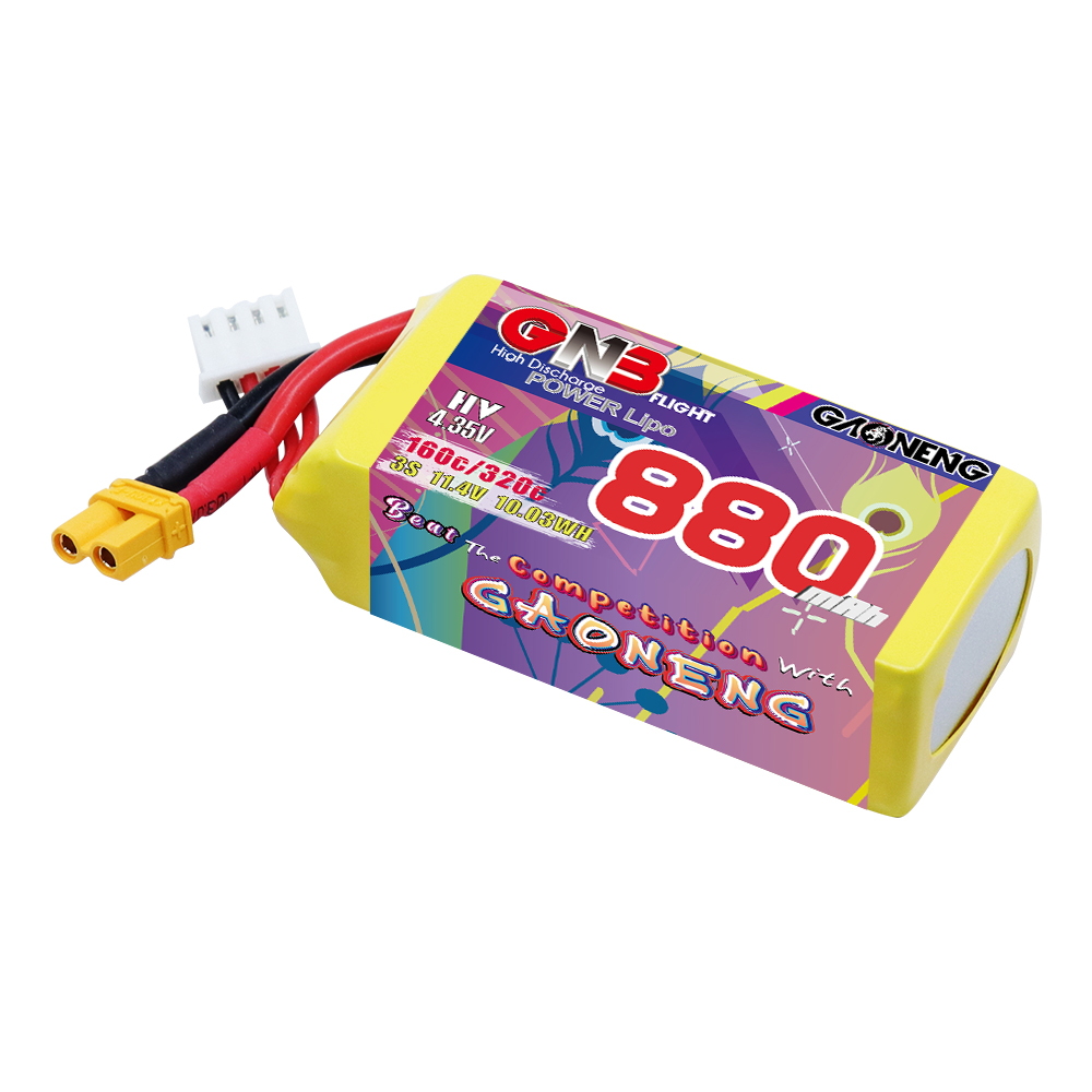 GAONENG GNB LiHV 3S 11.4V 880mAh 160C XT30 LiPo Battery