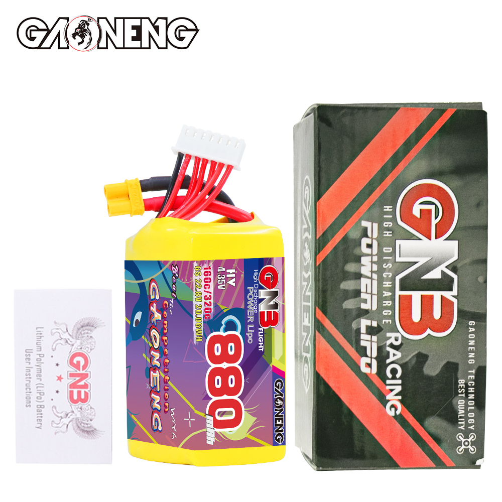 GAONENG GNB LiHV 6S 22.8V 880mAh 160C XT30 Connector LiPo Battery