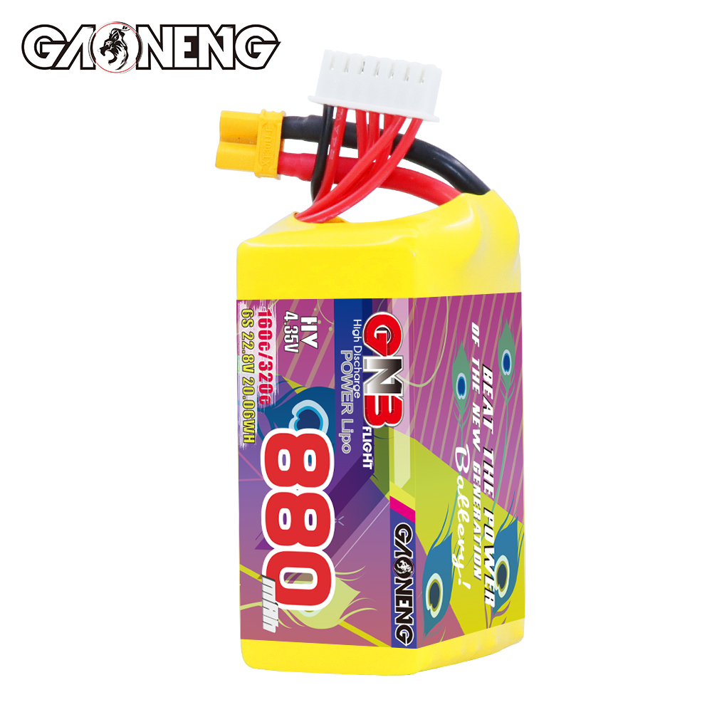 GAONENG GNB LiHV 6S 22.8V 880mAh 160C XT30 Connector LiPo Battery