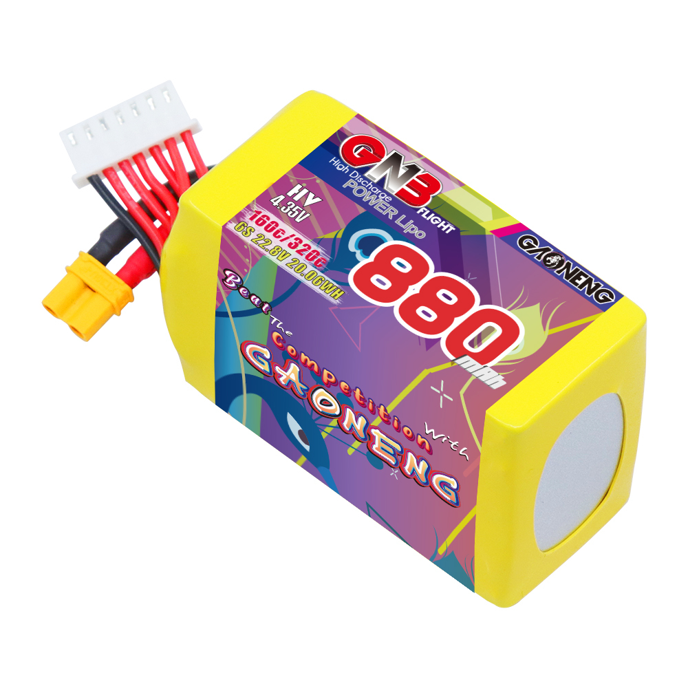 GAONENG GNB LiHV 6S 22.8V 880mAh 160C XT30 Connector LiPo Battery