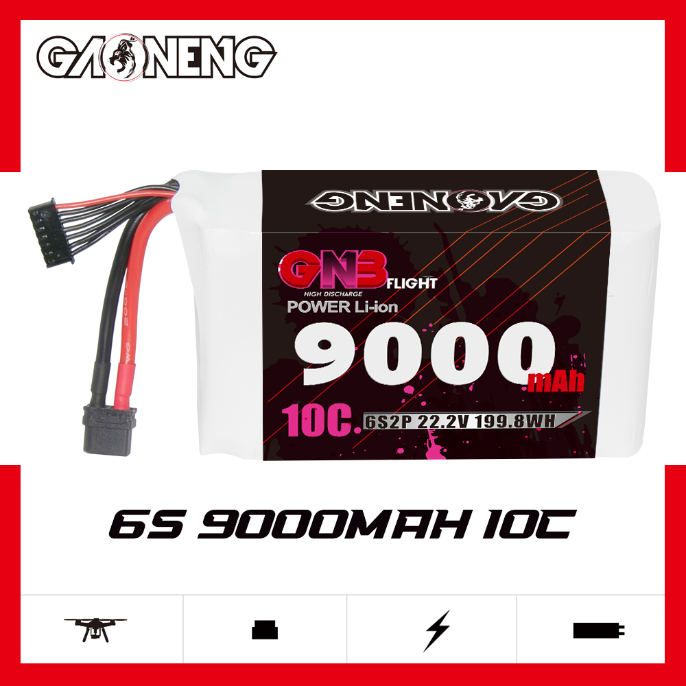 GAONENG GNB 6S 22.2V 9000mah 10C XT60 Li-ion Battery made with Molicel 21700 P45B