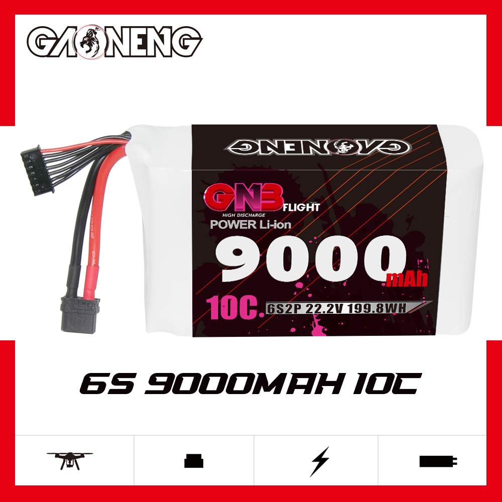 GAONENG GNB 6S 22.2V 9000mah 10C XT60 Li-ion Battery made with Molicel 21700 P45B