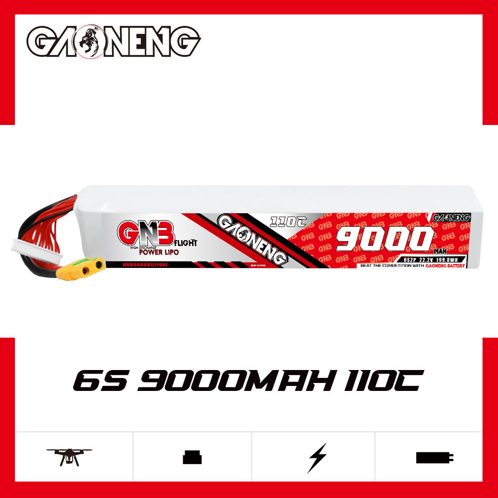 GAONENG GNB 6S 22.2V 9000mAh 110C RC LiPo Battery XT90S Anti Spark