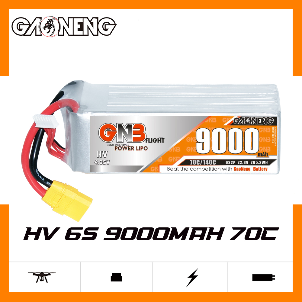 GAONENG GNB 6S 22.8V 9000mAh 70C RC LiPo Battery XT90
