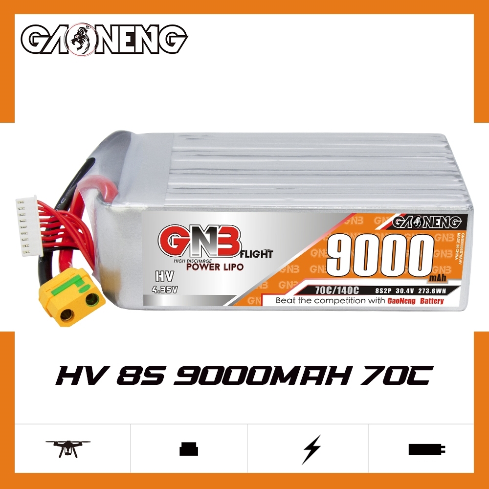 GAONENG GNB HV 8S 30.4V 9000mAh 70C LiPo Battery XT90S
