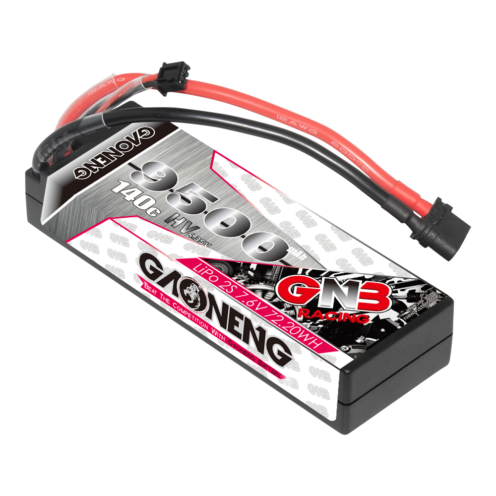 GAONENG GNB LiHV 2S 7.6V 9500mAh 140C Cabled Hard Case LiPo Battery XT60