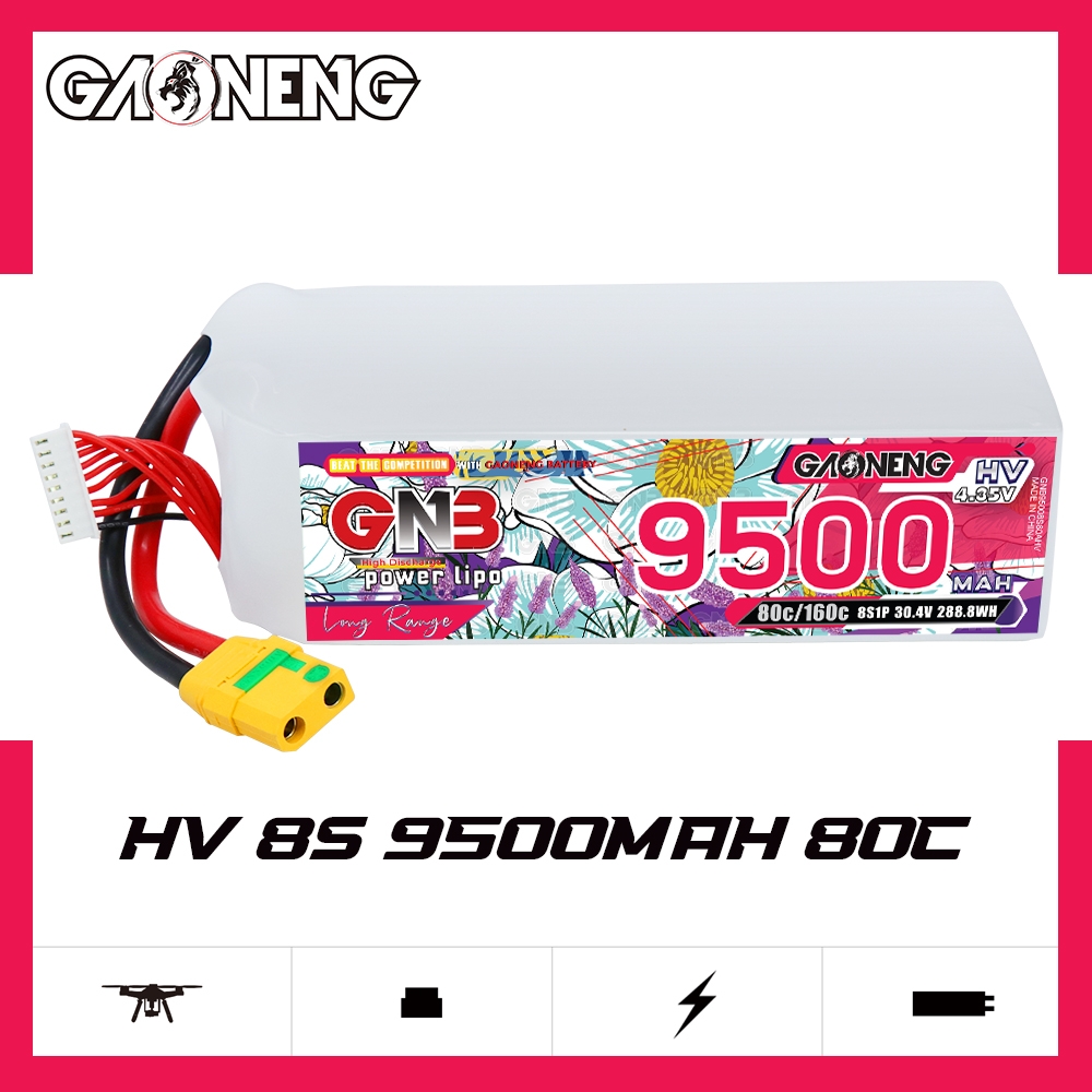 GAONENG GNB HV 8S 30.4V 9500mAh 80C XT90S LiPo Battery