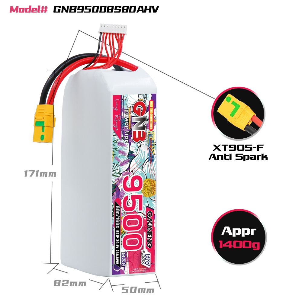 GAONENG GNB HV 8S 30.4V 9500mAh 80C XT90S LiPo Battery